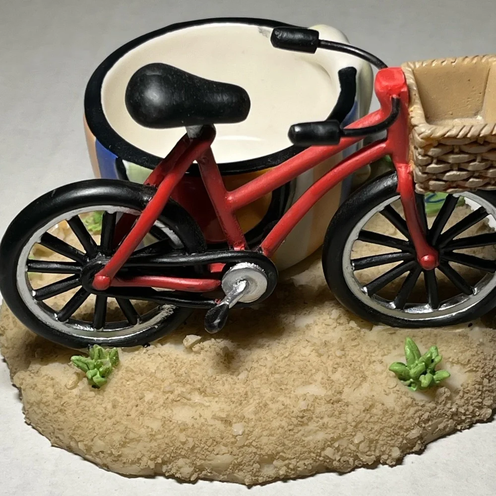 Yankee Candle Tea Light Holder Beach Themed with Red Bike‎